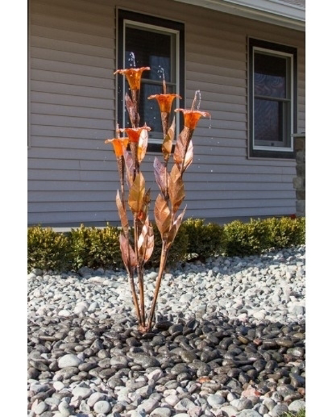 Orange Trumpet Flower Fountain