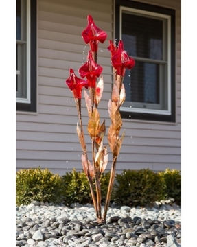 Red Iris Flower Fountain